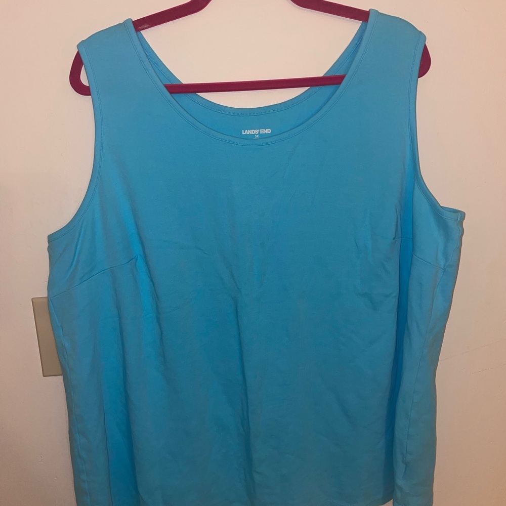 Lands' End Women's Turquoise Tank Top
